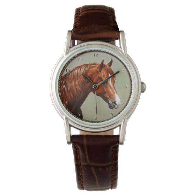 Chestnut Morgan Horse Armbandsur (Framsida)
