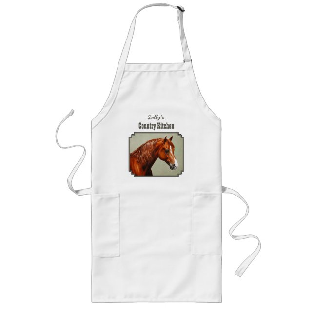 Chestnut Morgan Horse Långt Förkläde (Framsidan)