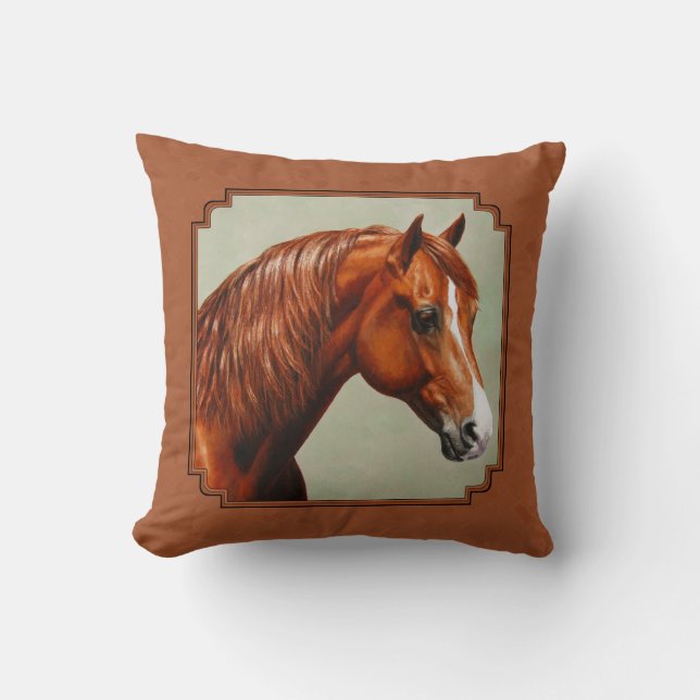 Chestnut Morgan Horse Rusty Red Kudde (Framsida)