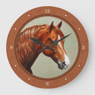Chestnut Morgan Horse Rusty Red Stor Klocka