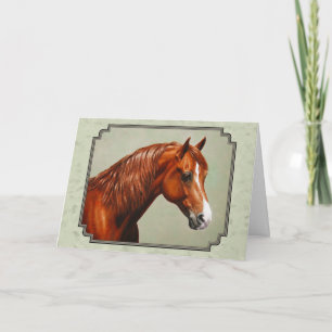 Chestnut Morgan Horse Sage Grönt Kort