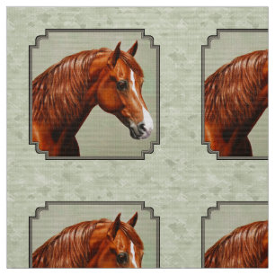Chestnut Morgan Horse Sage Grönt Tyg
