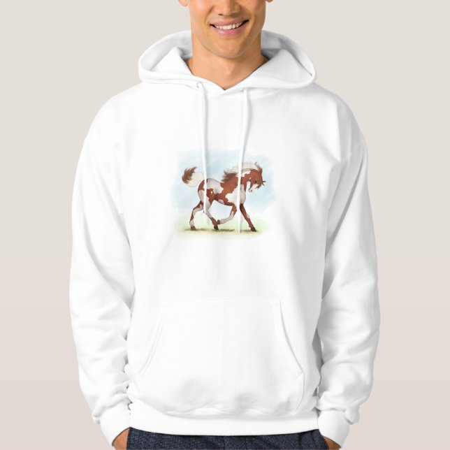 Chestnut Overo Skewbald Horse Hoodie (Framsida)