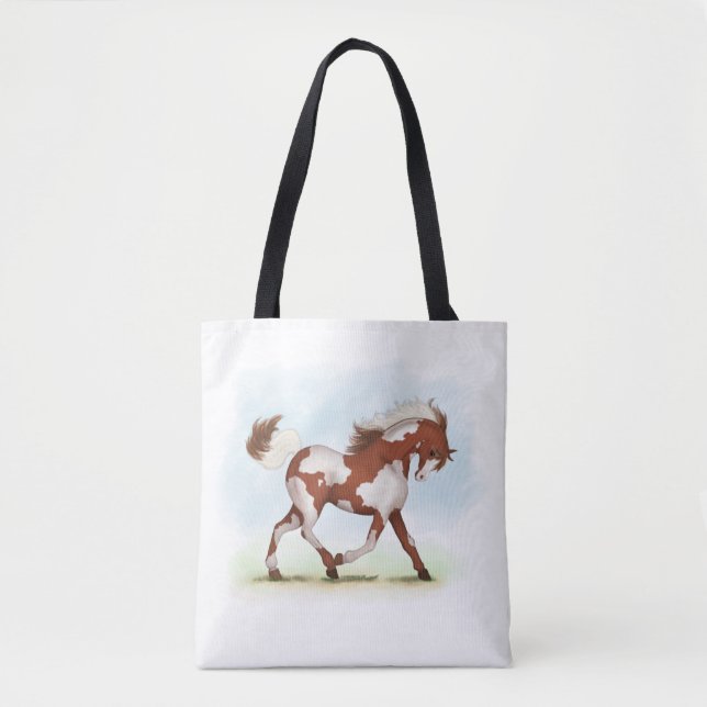 Chestnut Overo Skewbald Horse Tygkasse (Framsida)