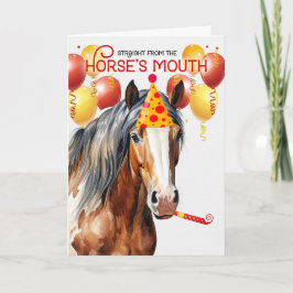Chestnut Paint Horse Funny Birthday Kort