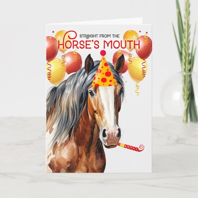 Chestnut Paint Horse Funny Birthday Kort (Framsida)
