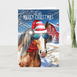 Chestnut Paint Horse Funny MAREy jul Helgkort