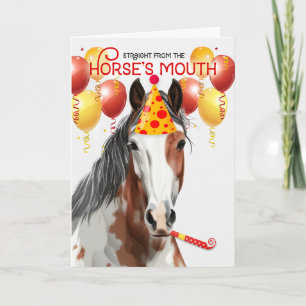 Chestnut Pinto Horse Funny Birthday Kort