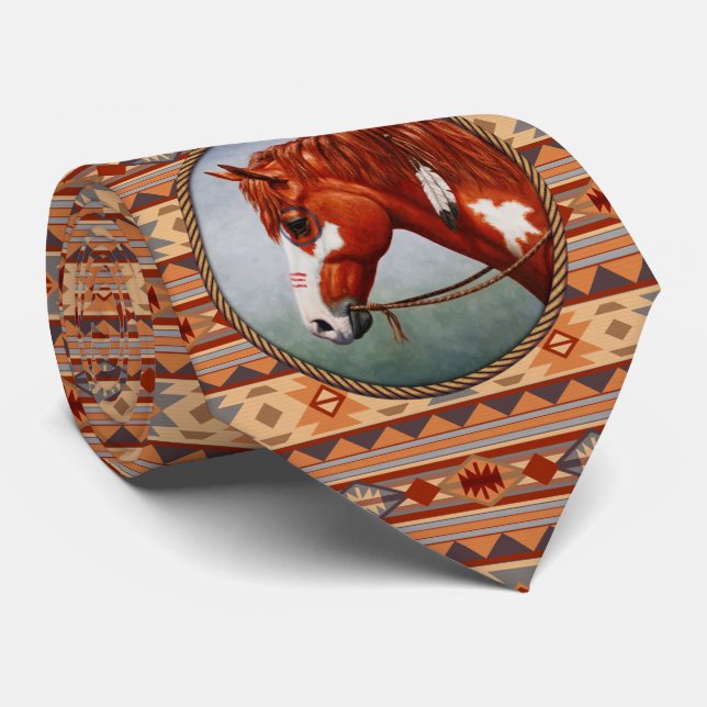 Chestnut Pinto Horse Southwest Indian Design Slips (Rullad)
