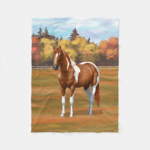 Chestnut Pinto Sorrel Paint Horse Stallion Fleecefilt