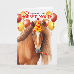 Chestnut Red Mane Horse Funny Birthday Kort