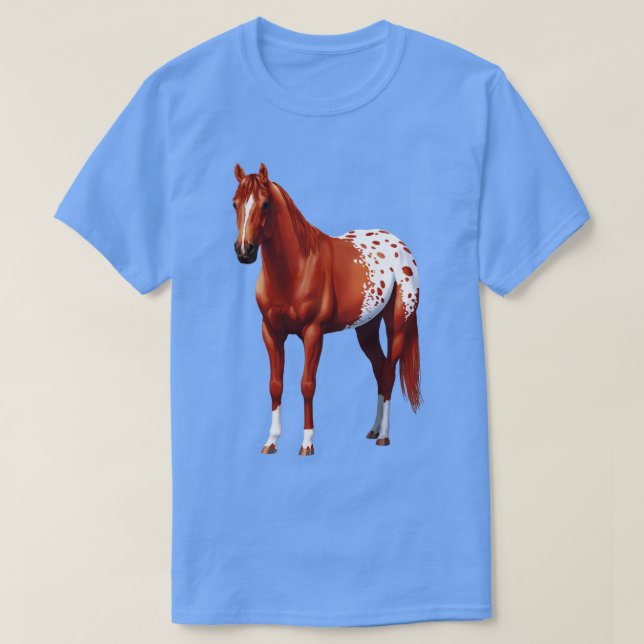 Chestnut Sorrel Quarter Horse Appaloosa Stallion T Shirt (Design framsida)