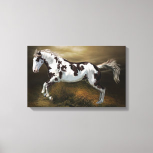 Chestnut Stänk Ram Tovero Paint Horse Canvastryck