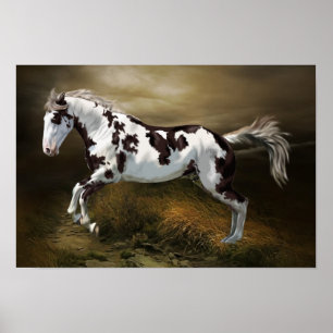 Chestnut Stänk Ram Tovero Paint Horse Poster