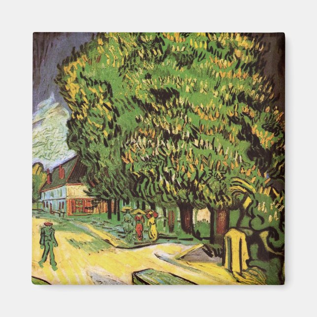 Chestnut Träd i Blommar av Vincent van Gogh Magnet (Framsidan)