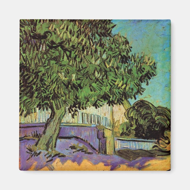 Chestnut Träd i Blommar av Vincent van Gogh Magnet (Framsidan)