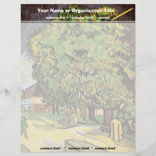 Chestnut Träd i Blommar, Vincent van Gogh. Brevhuvud