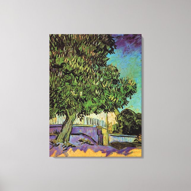 Chestnut Träd i Blommar, Vincent van Gogh. Canvastryck (Framsida)