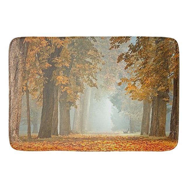 Chestnut Träd Väg i höstbältesförslutning Badrumsmatta (Framsidan)