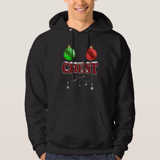 Chestnuts Christmas  Matching Couples Chest Hoodie (Framsida)