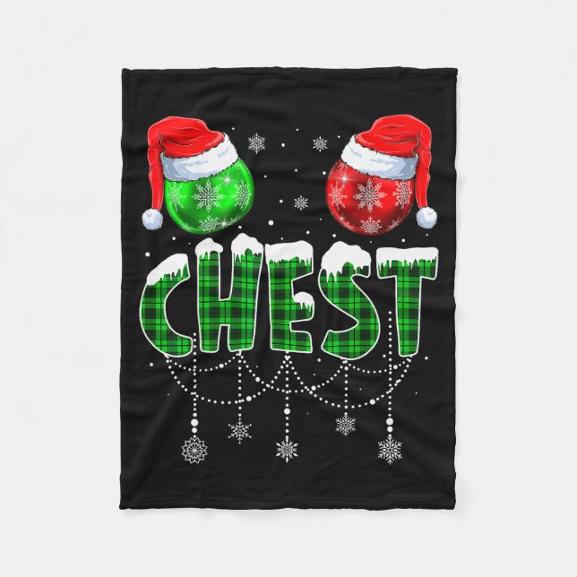 Chestnuts Matching Family Funny Chest Nuts Christm Fleecefilt (Framsidan)