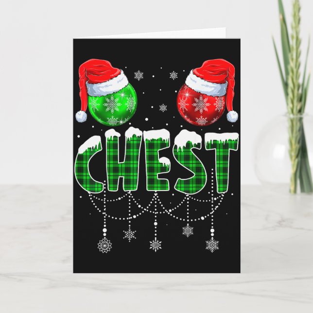 Chestnuts Matching Family Funny Chest Nuts Christm Kort (Framsida)