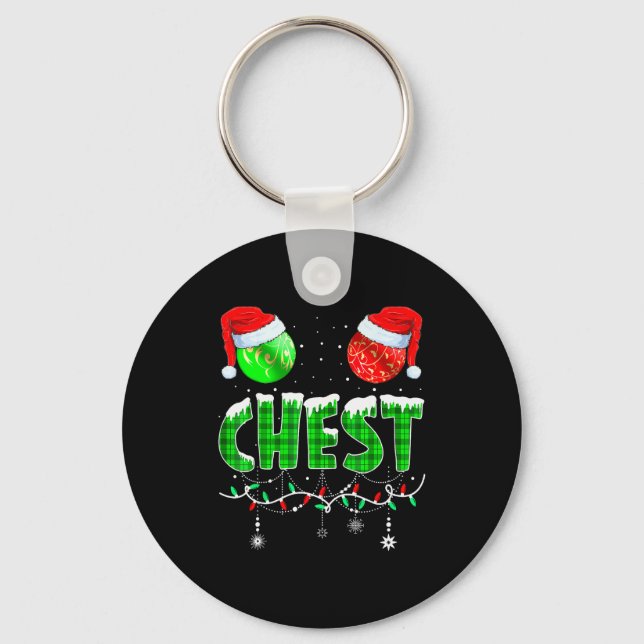 Chestnuts Matching Family Funny Chest Nuts Christm Nyckelring (Framsida)