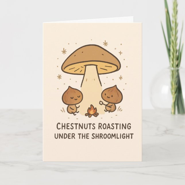 Chestnuts Roasting - Funny Christmas Card Helgkort (Framsida)