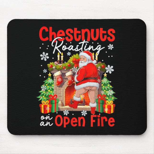 Chestnuts Roasting On An Open Fire Funny Santa  Musmatta (Framsidan)