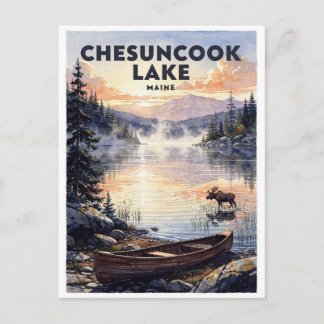 Chesuncook Lake Maine Vintage Resa Vykort