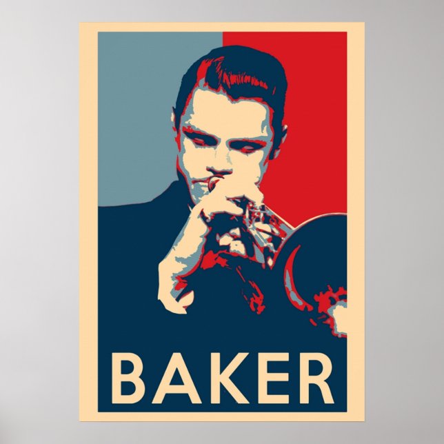 Chet Baker Hope Sizes of Jazz History Poster (Framsidan)