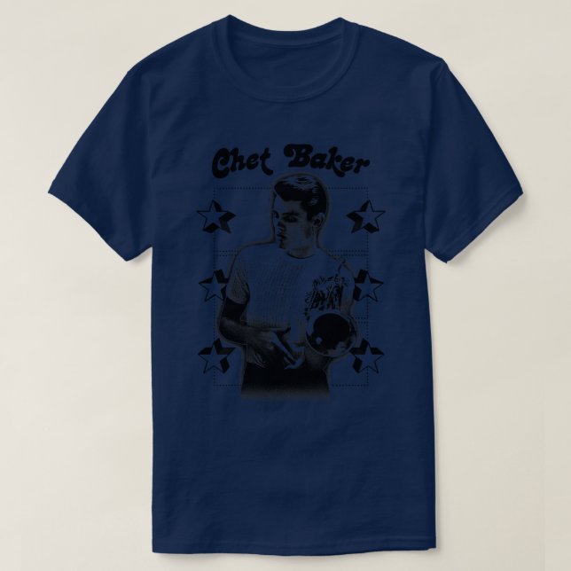Chet Baker Jazz Music Fläkt Design T Shirt (Design framsida)