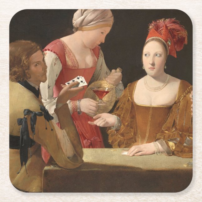 Chetern med Ace of Klubbs, La Tour Underlägg Papper Kvadrat (Framsidan)