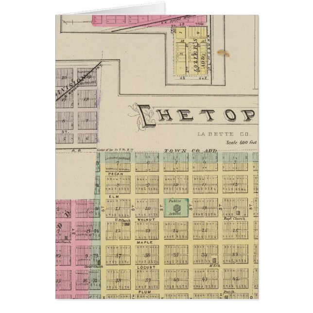 Chetopa, Dennis, Piqua, Labette City, Kansas Hälsningskort (Framsidan)