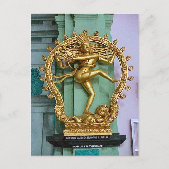 Chettiar Hindu temple Hindu Statue Vykort (Framsida)