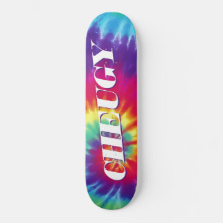 Cheugy Rainbow Tie Dye Skateboard board