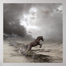Cheval dans les vagues, Papier poster (mat)