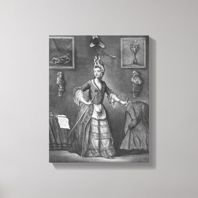 Chevalier d'Eon, klädd som kvinna Canvastryck (Framsida)