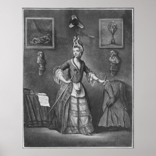 Chevalier d'Eon, klädd som kvinna Poster (Framsidan)