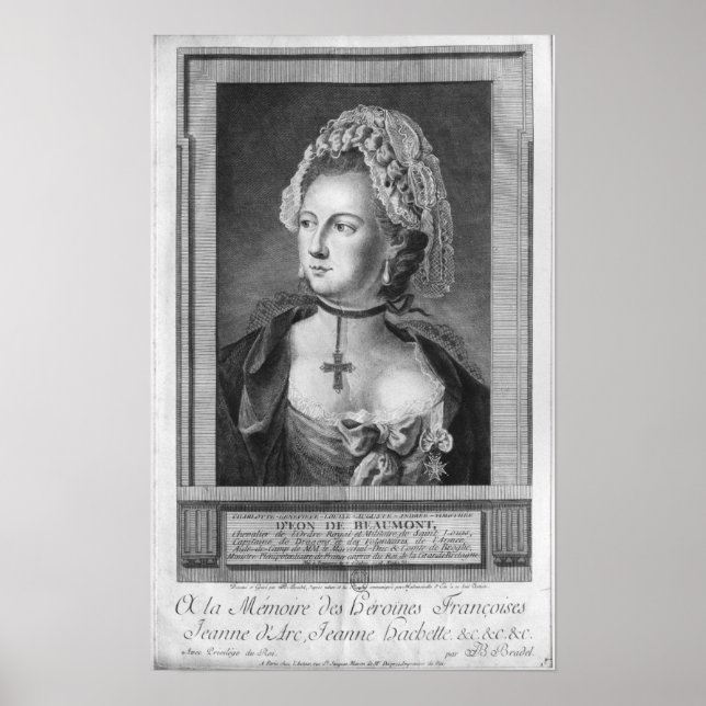 Chevalier d'Eon, klädd som kvinna Poster (Framsidan)