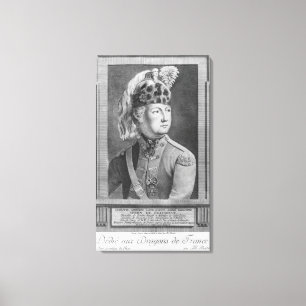 Chevalierd'Eonen som en dragon, 1779 Canvastryck