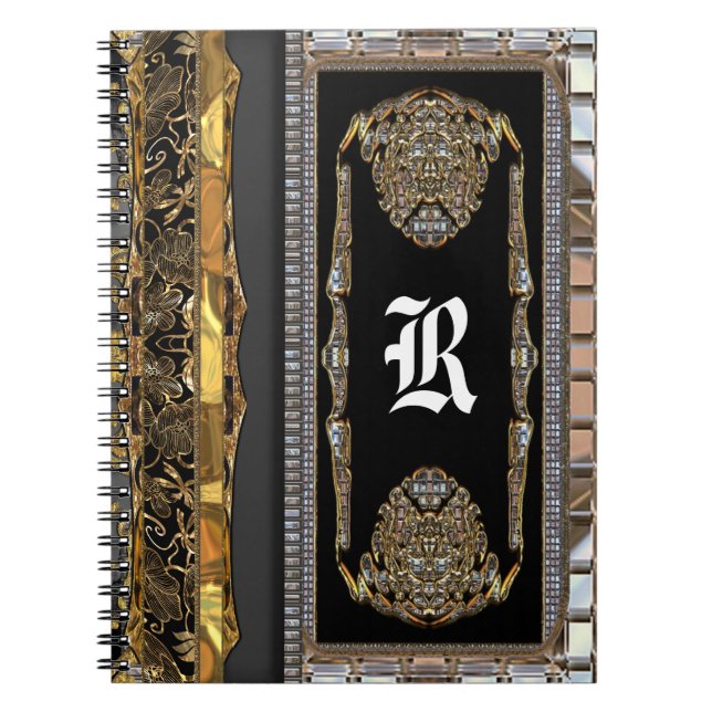 Cheveen fransk barock Monogram Anteckningsbok (Framsidan)