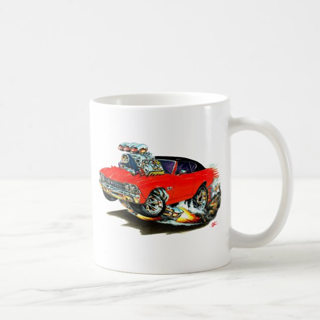 Chevelle 1968-69 röd och svart bästa bil kaffemugg (Höger)