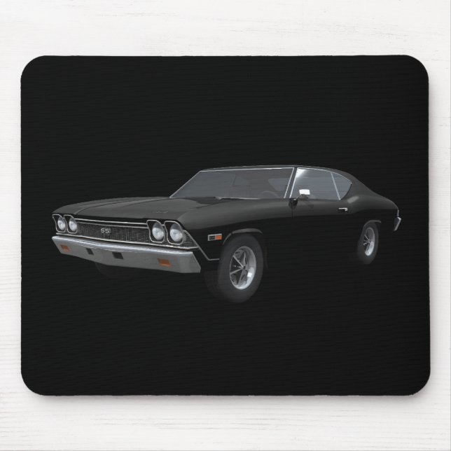 Chevelle 1968 SS: Svart fullföljande: Mousepad Musmatta (Framsidan)
