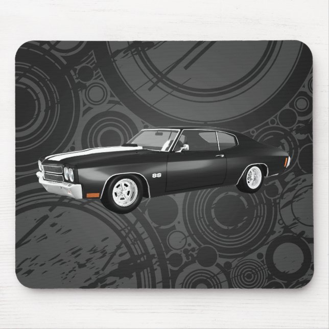 Chevelle 1970 SS: Svart fullföljande: Mousepad Musmatta (Framsidan)