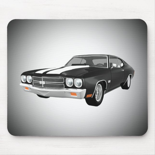 Chevelle 1970 SS: Svart fullföljande: Mousepad Musmatta (Framsidan)