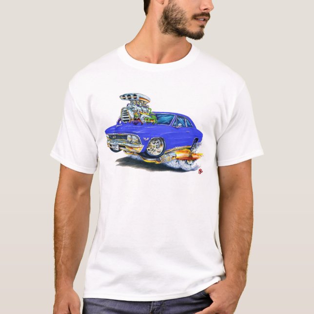 Chevelle blåttbil 1966 t-shirt (Framsida)