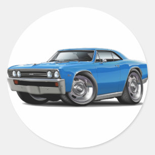 Chevelle blåttbil 1967 runt klistermärke