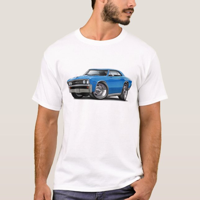 Chevelle blåttbil 1967 t-shirt (Framsida)