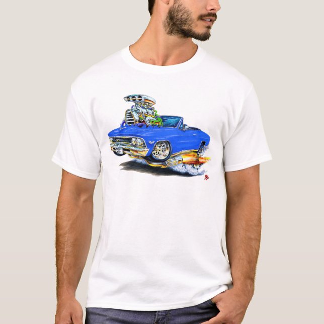 Chevelle blåttcabriolet 1966 t-shirt (Framsida)
